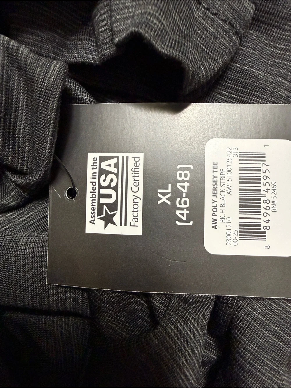 Athletic Works rich Black stripe Short-Sleeve Crewneck T-Shirt XL nwt